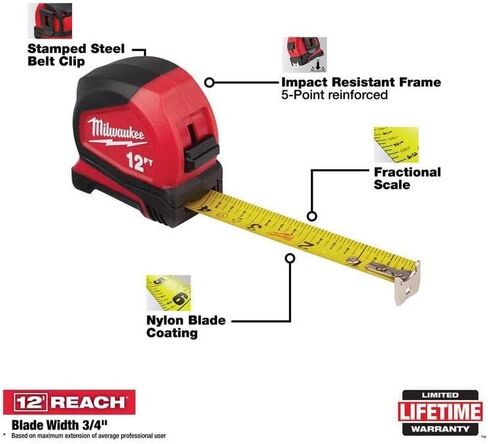 MILWAUKEE 12 Ft. Compact Tape Measure in Saudi Arabia