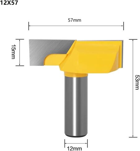 1/2" Inch 12mm 8mm Shank 2" Bottom Cleaning Router Bit (Mortising Bit, Spoil Board Surfacing, Slab Flattening Woodworking Mil(12.7X57mm) in Saudi Arabia