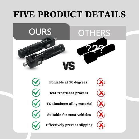 Motorcycle M8 Foot Pegs 90 Degree Foldable Bike Pegs CNC Anti-Skid Universal For Super73 Yamaha Honda Suzuki Aprilia Electric Car Motorbike Scooter Mini Bike Ebike Dirt Bike Go Kart (Purple, Type A) in Kuwait