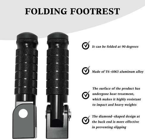 Motorcycle M8 Foot Pegs 90 Degree Foldable Bike Pegs CNC Anti-Skid Universal For Super73 Yamaha Honda Suzuki Aprilia Electric Car Motorbike Scooter Mini Bike Ebike Dirt Bike Go Kart (Purple, Type A) in Kuwait