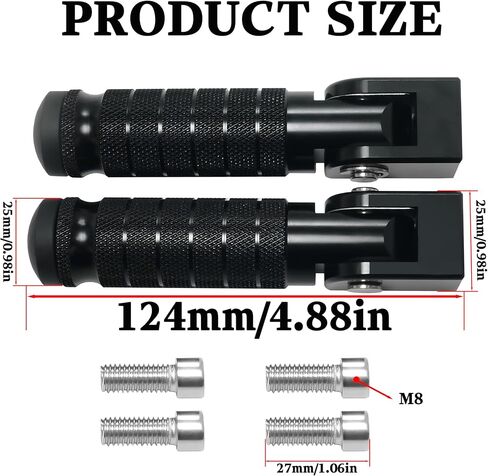 Motorcycle M8 Foot Pegs 90 Degree Foldable Bike Pegs CNC Anti-Skid Universal For Super73 Yamaha Honda Suzuki Aprilia Electric Car Motorbike Scooter Mini Bike Ebike Dirt Bike Go Kart (Purple, Type A) in Kuwait