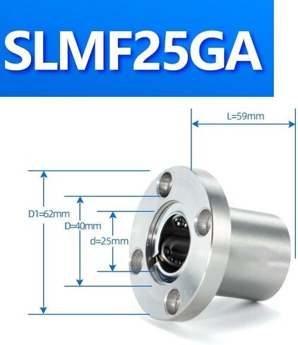 1PC SLMF10GA/12/16/20/25G/30/35/SLMF40GA Round Flange Linear Ball Bearings for 3D Printer(SLMF10GA) in Saudi Arabia