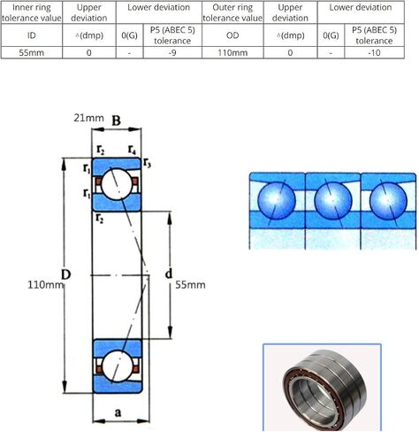 Angular Contact Bearings 7211 AC P5 TBT ABEC 5 CNC for Machine Tool Spindle Bearing Precision Angular Contact Ball Bearings Bearings in Saudi Arabia