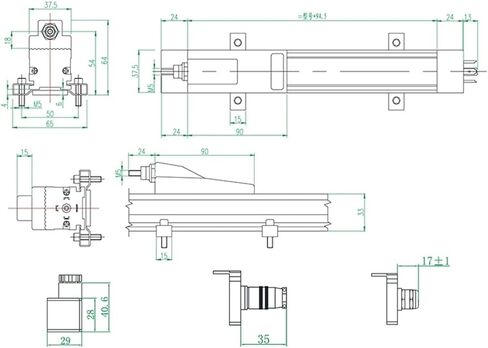 KTF50mm نوع شريط التمرير مستشعر الإزاحة الخطي 50 مم-550 مم آلة الصبفية حقن نوع المسطرة الإلكترونية (360 مم) in Saudi Arabia