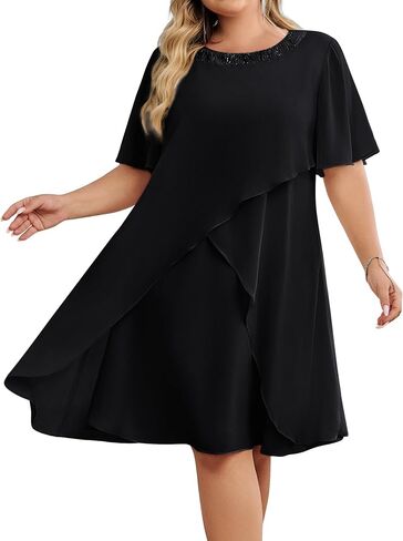 Hanna Nikole Plus Size Women’s Dress A-Line Short Shulle Sleeve Women 2025 SPING Summer Dress Ampricot 22 Plus in Saudi Arabia