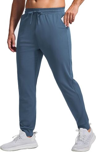 PINSPARK Mens Athletic Joggers Pants with Zipper Pockets Lightweight Quick Dry Workout Track Gym Pants in Saudi Arabia