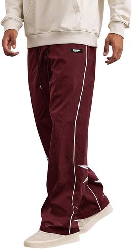 SOFIA'S CHOICE Men's Baggy Sweatpants Y2k Striped Star Embroidery Wide Leg Dance Pants with Pocket Streetwear in Saudi Arabia