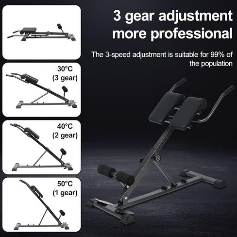 Roman Chair Hyperextension Bench,Back Extension Bench,Angle Height Adjustable Back Exercise Machine,Sit Up Fitness Abdominal Exercise,Back Gym Machine Bench for Women Men Full Body in Saudi Arabia