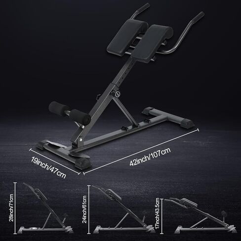 Roman Chair Hyperextension Bench,Back Extension Bench,Angle Height Adjustable Back Exercise Machine,Sit Up Fitness Abdominal Exercise,Back Gym Machine Bench for Women Men Full Body in Saudi Arabia