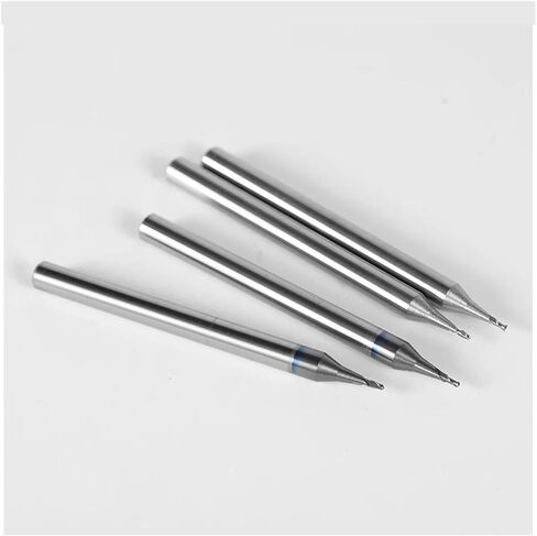 2Flute Micro Flat End Mill 0.2-0.9mm Mini CNC Router Bit 4mm Shank Tungsten Carbide Ball End Mill Mini Milling Machine for Metal(Black 2F End Mills,0.4X0.8X4X50) in Saudi Arabia