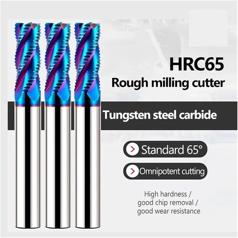 Roughing End Mill Solid HRC65 Carbide 4 Flutes Milling Cutter for Steel Iron Wood CNC Machining Metal Tool 3 6mm 7 8 10 12 18 20(10 PCS,16X45X16X100) in Saudi Arabia
