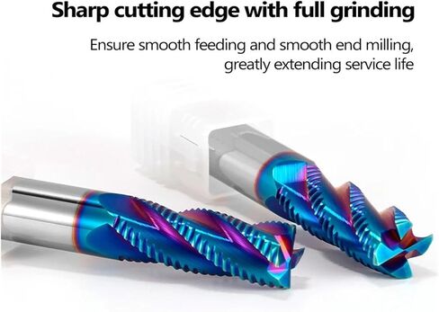 Roughing End Mill Solid HRC65 Carbide 4 Flutes Milling Cutter for Steel Iron Wood CNC Machining Metal Tool 3 6mm 7 8 10 12 18 20(10 PCS,16X45X16X100) in Saudi Arabia