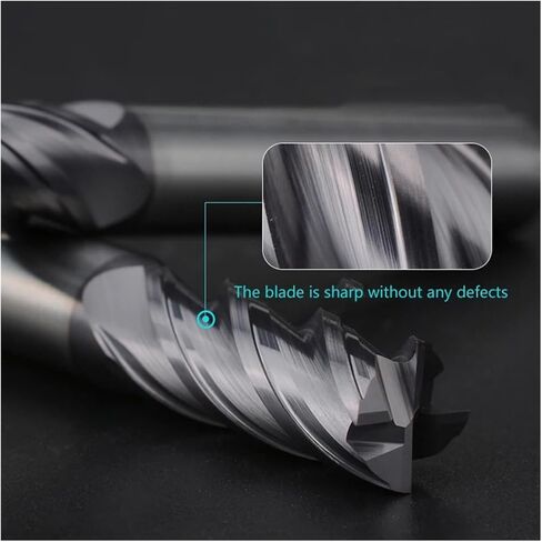 HRC70 CNC Carbide Flat End Mill Tungsten Cutter 4 Flute Metal Steel Machining Tool 4 6 8 12 20 Shank Key Face Square Router Bit(HRC68,1 PCS_14X45X14X100) in Saudi Arabia
