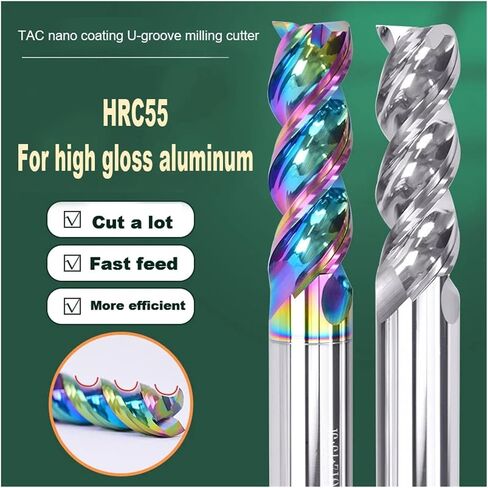 Flute Carbide Milling Cutter HRC55 3 Flute Tungsten End Mill CNC Tool 1-20 for Aluminum Fiberglass Acrylic Wood Copper Plasti(Coating,20X45X100) in Saudi Arabia