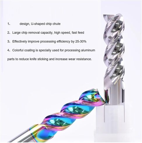 Flute Carbide Milling Cutter HRC55 3 Flute Tungsten End Mill CNC Tool 1-20 for Aluminum Fiberglass Acrylic Wood Copper Plasti(Coating,20X45X100) in Saudi Arabia