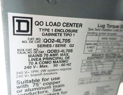 SQUARE D QO2-4L70S Circuit Breaker Load Center 240V 70A 2P in Saudi Arabia