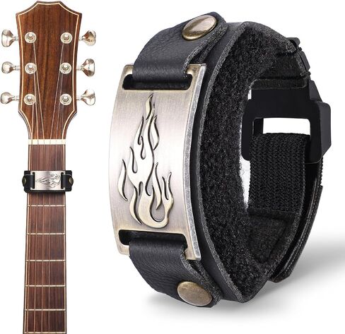Facmogu Guitar Mute Fret Wrap, Universal Guitar String Dampener, Adjustable Bass Silencer Fit for 6/7-String Guitars, 4/5/6-String Bass, Fret Wrap Electric Guitar Fingerboard Mute Tape (Flame Pattern) in Saudi Arabia