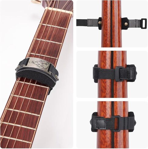 Facmogu Guitar Mute Fret Wrap, Universal Guitar String Dampener, Adjustable Bass Silencer Fit for 6/7-String Guitars, 4/5/6-String Bass, Fret Wrap Electric Guitar Fingerboard Mute Tape (Flame Pattern) in Saudi Arabia