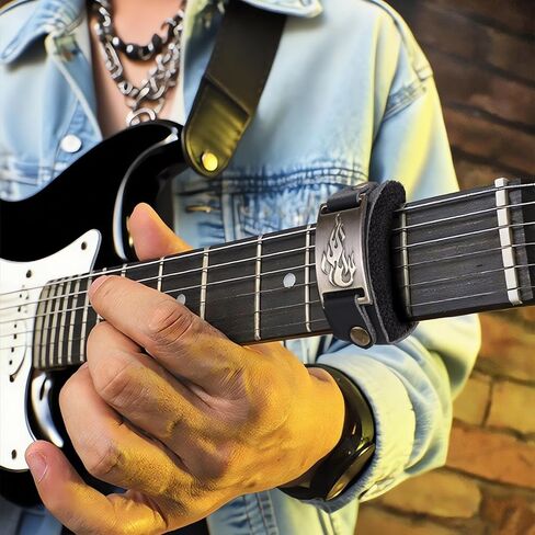 Facmogu Guitar Mute Fret Wrap, Universal Guitar String Dampener, Adjustable Bass Silencer Fit for 6/7-String Guitars, 4/5/6-String Bass, Fret Wrap Electric Guitar Fingerboard Mute Tape (Flame Pattern) in Saudi Arabia