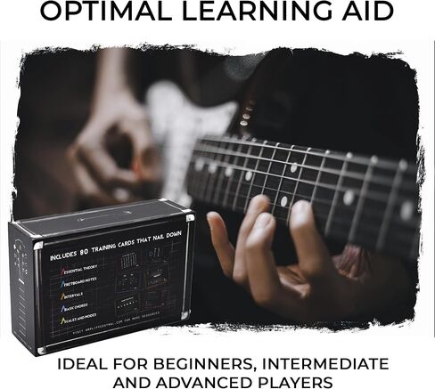 Fretboard Memorization Guitar Flash Cards - 80 Music Flash Cards to Memorize Your Fretboard - Gifts for Guitar Players - Alternative to Fretboard Stickers, Guitar Chord Chart or Guitar Scales Book in Saudi Arabia