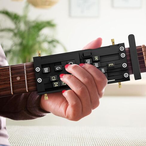 Guitar Chord Presser - Guitar Aid Chord Trainer للمبتدئين ، أداة ممارسة الجيتار و Chord Helper مع 6 اختيارات وكابو ، إكسسوارات مجموعة أدوات التعلم المحمولة للغيتار للقيثارات الصوتية in Kuwait