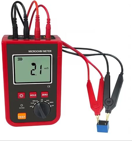 DC Low Resistance Tester Equipotential Tester Digital Micro Ohmmeter with 1uΩ～200Ω Accuracy ±0.1% FS±10dgt Resolution 0.1Ω 200 Groups Data Storage USB Interface for Winding Coils in Saudi Arabia
