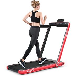 GYMAX Walking Pad, 2.25HP Dual Display Foldable Treadmill for Home with Remote/Smart App Control, Portable Compact Treadmill for Office Under Desk, Folding Running Machine for Small Spaces in Saudi Arabia