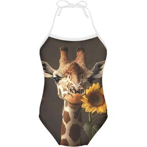 Eleqin Cartoon Animal Cute Girls قطعة واحدة من ملابس السباحة قابلة للتعديل in Kuwait
