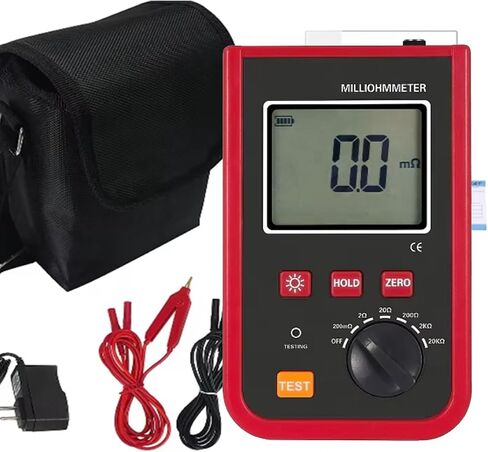 DC Low Resistance Tester Digital Transmission Resistance Tester Micro-ohmmeter with Range 1mΩ-20.0kΩ Accuracy ±0.1% FS±15dgt USB Interface IEC61010-1 Standard 200 Groups Storage in Saudi Arabia