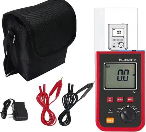 DC Low Resistance Tester Digital Transmission Resistance Tester Micro-ohmmeter with Range 1mΩ-20.0kΩ Accuracy ±0.1% FS±15dgt USB Interface IEC61010-1 Standard 200 Groups Storage in Saudi Arabia