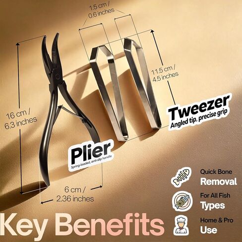 Fish bone tweezers deboner tool for salmon – fish tweezers bones remover pliers deboning tweezer tool, fish bone pliers pin bones deboner, stainless steel fish cleaning tools in Saudi Arabia