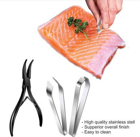 Fish bone tweezers deboner tool for salmon – fish tweezers bones remover pliers deboning tweezer tool, fish bone pliers pin bones deboner, stainless steel fish cleaning tools in Saudi Arabia