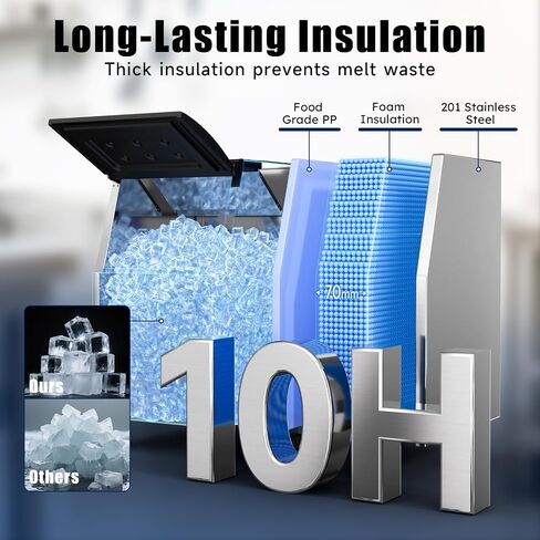 Commercial Ice Maker Machine 650Lbs/24H, 12 Adjustable Thickness Settings, 400Lbs Storage, Ice Machine Commercial for Restaurant/Bar/Cafe/Business in Saudi Arabia