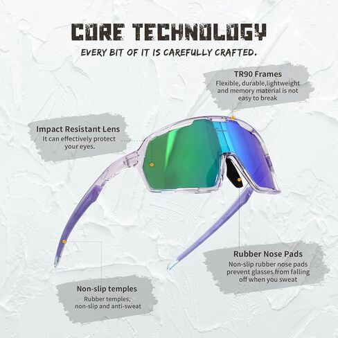 نظارات شمسية للأمان الرياضية المستقطبة UV400 نظارات حماية ونظارات خفيفة الوزن للرجال ، وضبط لركوب الدراجات الجري in Saudi Arabia
