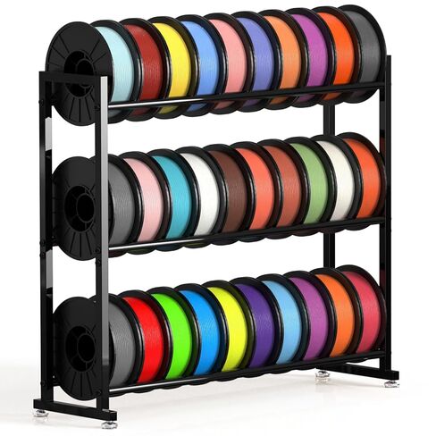 3-Tier 3D Filament Storage Rack - Heavy Duty 3d Printer Filament Rack for 30 Rolls, Metal Spool Shelf for PLA, ABS, TPU Filament Storage, Filament Holder for 3D Printing Workstation, Office,Workshop in Saudi Arabia