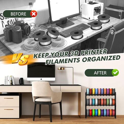 3-Tier 3D Filament Storage Rack - Heavy Duty 3d Printer Filament Rack for 30 Rolls, Metal Spool Shelf for PLA, ABS, TPU Filament Storage, Filament Holder for 3D Printing Workstation, Office,Workshop in Saudi Arabia
