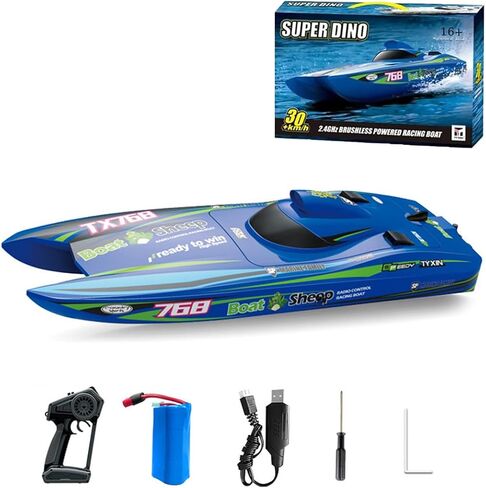 Brushless RC Boat for Adults, Full Proportional Large Electric Remote Control Boat, 30KM/H High Speed Turbo Jet Speedboat Model for Pool in Saudi Arabia