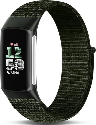 خطاف وحلق نايلون ساعة ساعة متوافق مع شحن Fitbit 6/Charge 5 ، حزام رياضة قابلة للتعديل قابلة للتعديل لخفيف الوزن مقابل الشحن 6/5 ملحق للياقة البدنية in Saudi Arabia