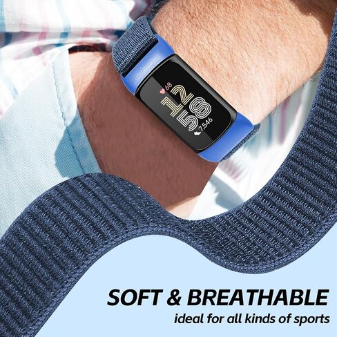 Hook and Loop Nylon Watchband Compatible with Fitbit Charge 6/Charge 5,Soft Lightweight Breathable Adjustable Sport Strap for Charge 6/5 Fitness Tracker Accessory in Saudi Arabia