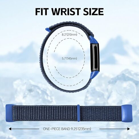 Hook and Loop Nylon Watchband Compatible with Fitbit Charge 6/Charge 5,Soft Lightweight Breathable Adjustable Sport Strap for Charge 6/5 Fitness Tracker Accessory in Saudi Arabia