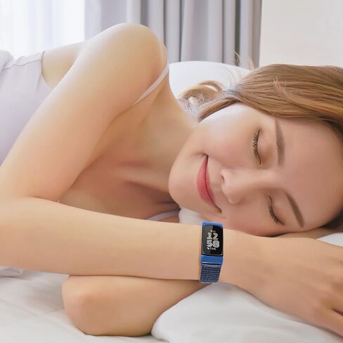 Hook and Loop Nylon Watchband Compatible with Fitbit Charge 6/Charge 5,Soft Lightweight Breathable Adjustable Sport Strap for Charge 6/5 Fitness Tracker Accessory in Saudi Arabia