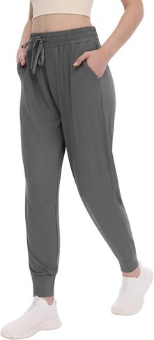 ركض Tnnzeet للسيدات مع جيوب - سروال رياضي عالي الخصر الساقين مدبب الساق الخفيفة الوزن in Kuwait