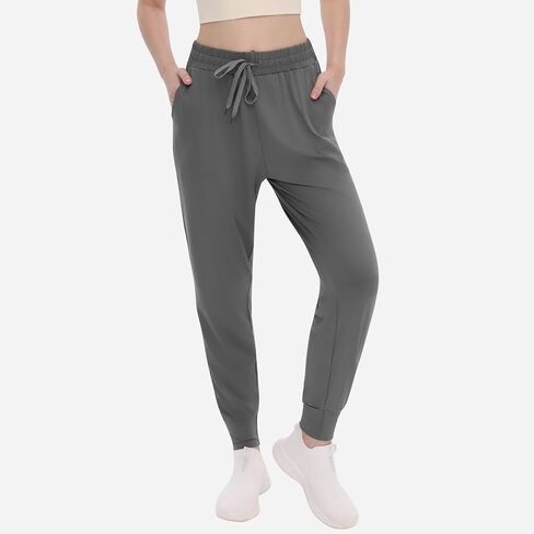 ركض Tnnzeet للسيدات مع جيوب - سروال رياضي عالي الخصر الساقين مدبب الساق الخفيفة الوزن in Kuwait