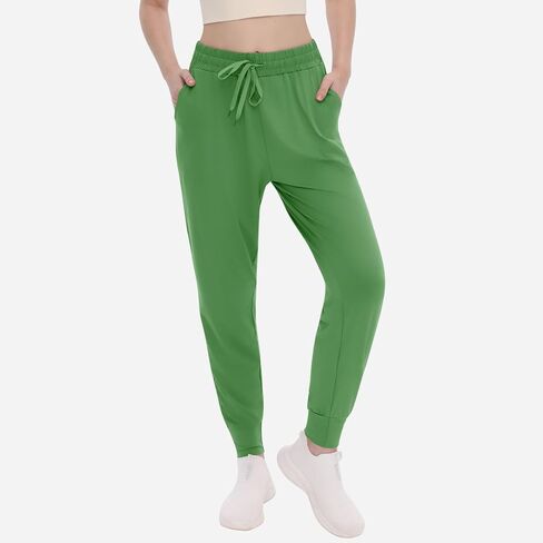 ركض Tnnzeet للسيدات مع جيوب - سروال رياضي عالي الخصر الساقين مدبب الساق الخفيفة الوزن in Kuwait