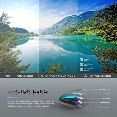 SIPLION Men's Polarized Sunglasses Sports Glasses for Cycling Fishing Golf TR90 Superlight Frame in Kuwait