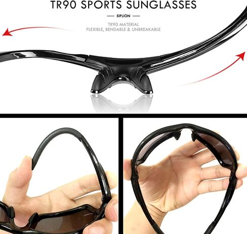 SIPLION Men's Polarized Sunglasses Sports Glasses for Cycling Fishing Golf TR90 Superlight Frame in Kuwait