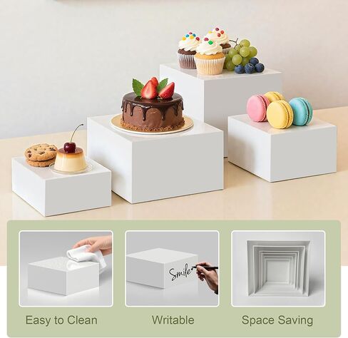 Riseers 6 Pack-RIPERS BHIDE ACRYLIC FOOD RIPERS لجدول البوفيه ، الطعام ، الحلوى ، الحفلات ، المجوهرات والمقتنيات ، معرض التعشيش (10 "-6") in Kuwait