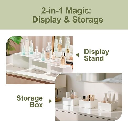 Riseers 6 Pack-RIPERS BHIDE ACRYLIC FOOD RIPERS لجدول البوفيه ، الطعام ، الحلوى ، الحفلات ، المجوهرات والمقتنيات ، معرض التعشيش (10 "-6") in Kuwait