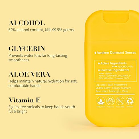 رذاذ مطهر يدوية باور ميست ، قابلة للتطوير المرطب المعطر ، حجم السفر ، محمول جيب واحد (Mint Reverie) 0.93fl oz 460-sprays لكل منهما in Kuwait