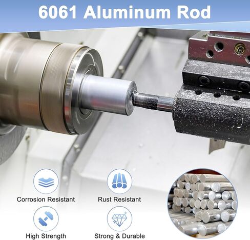 8-Pack Round Aluminum Rod, 2-8mm Dia 100mm (4") Length 6061 Aluminum Round Rod Solid Lathe Bar Stock Metal Sticks for DIY Crafts Making/Industrial/Construction/Model in Saudi Arabia